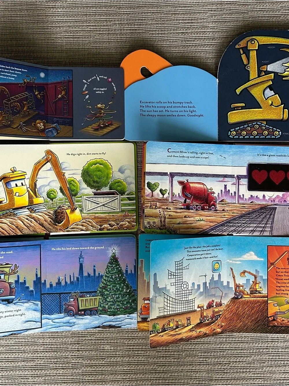 Construction Vehicles Board Book Set for Kids